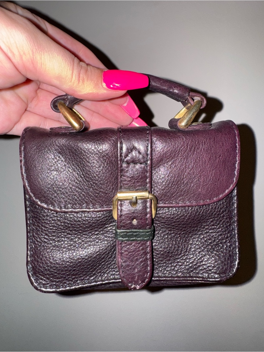 Cee Klein 80s Compact Women's Leather Top-Handle Bag in Deep Plum
